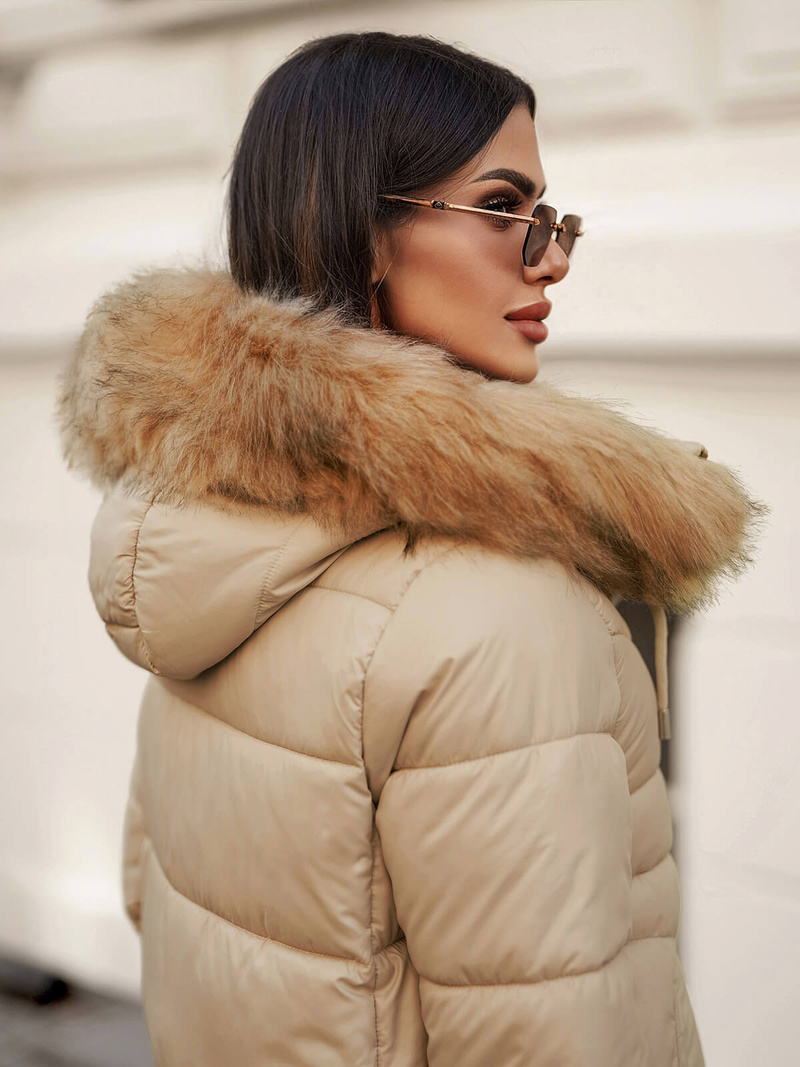 Ženska zimska jakna bež OZONEE JS/5M3257/62