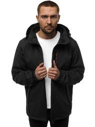 Moška softshell jakna s kapuco črno-oranžna OZONEE GE/12266Z