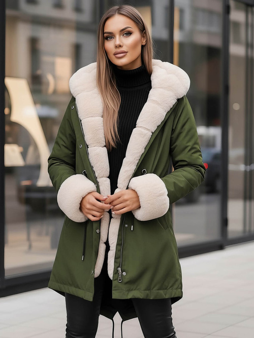 Ženska zimska jakna zelena OZONEE JS/M763/136Z