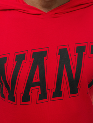 Moška majica s kapuco rdeča OZONEE B/60042Z