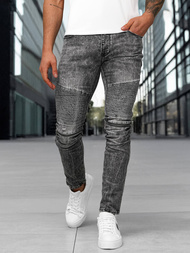 Moške kavbojke Črne OZONEE NB/MP0069NZ