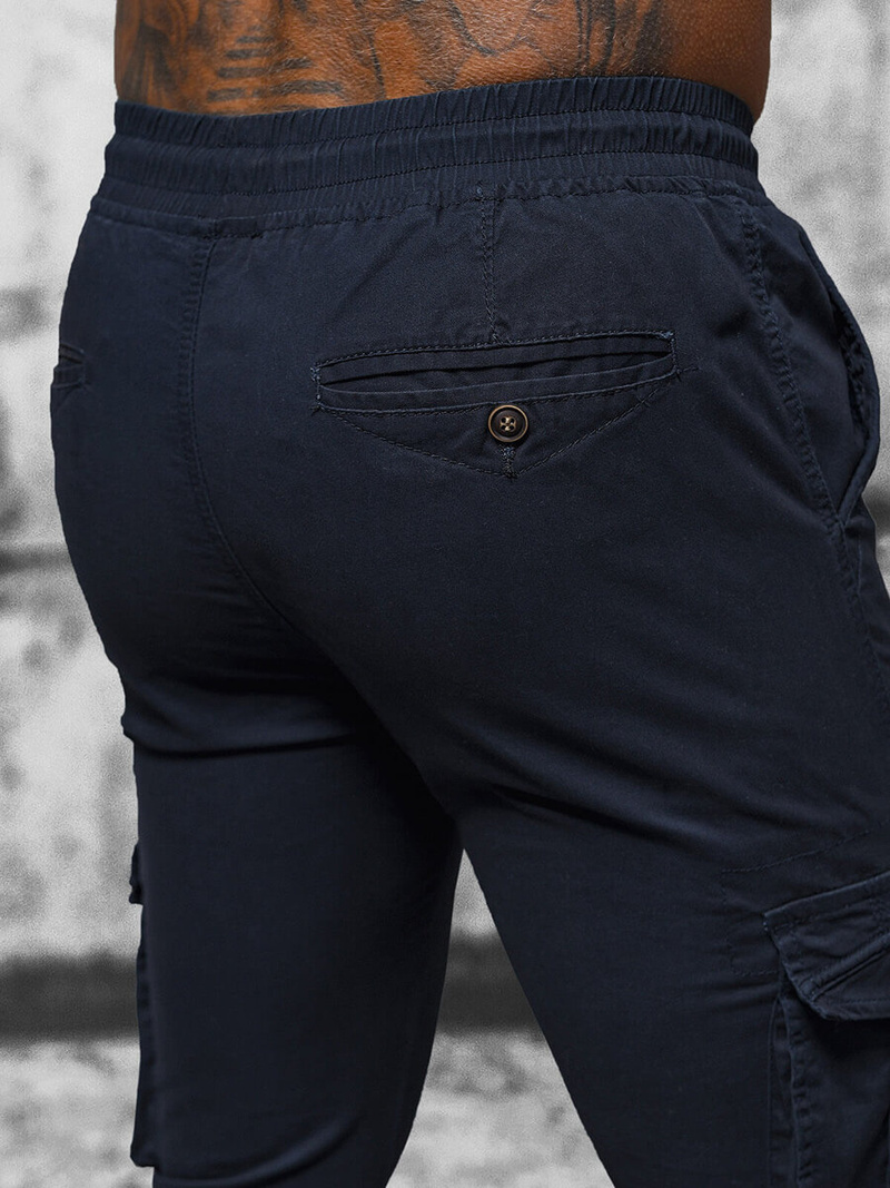 Moške Hlače Chino Jogger Mornarsko Modre OZONEE NB/MP0201BS