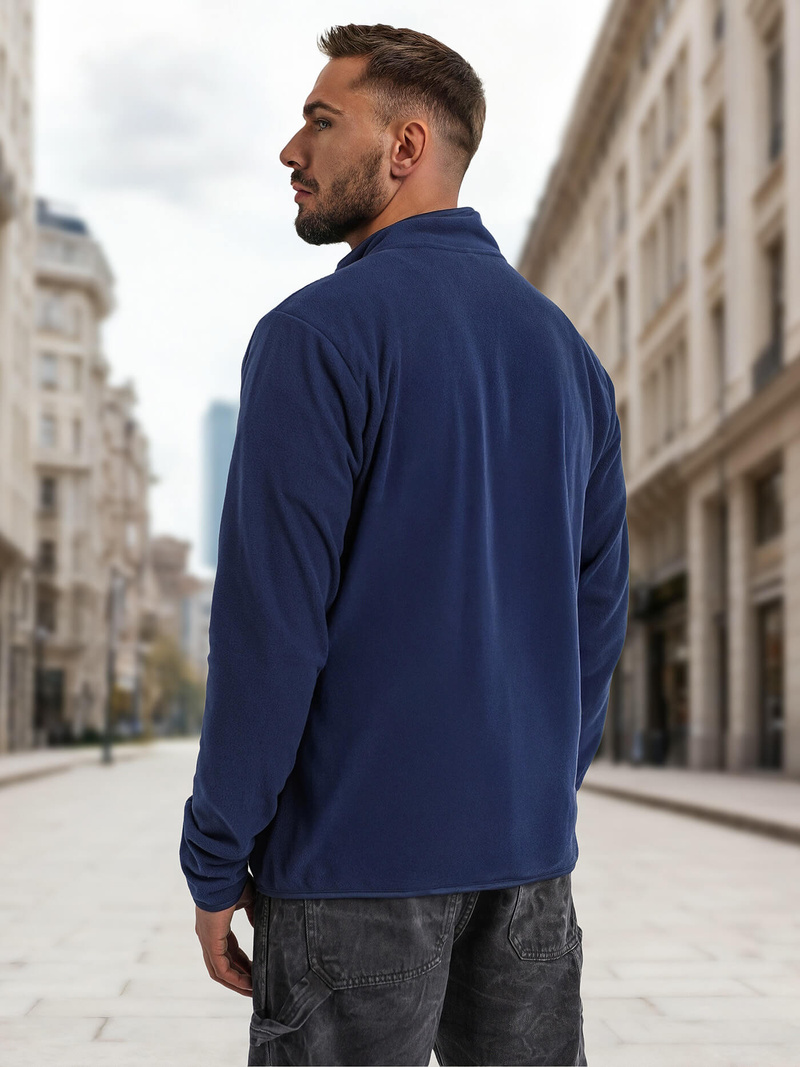 Moška jopa z zadrgo mornarsko modra OZONEE JS/HH016/25