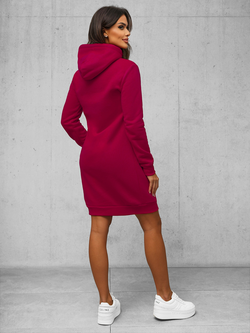 Ženska jopa s kapuco bordo OZONEE JS/YS10005/21Z