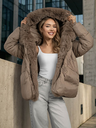 Ženska jakna temno bež OZONEE O/16M9179/84Z