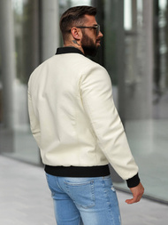 Moška usnjena jakna ecru OZONEE JS/11Z8107