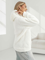 Ženska jopica s kapuco bela OZONEE JS/HH192/1