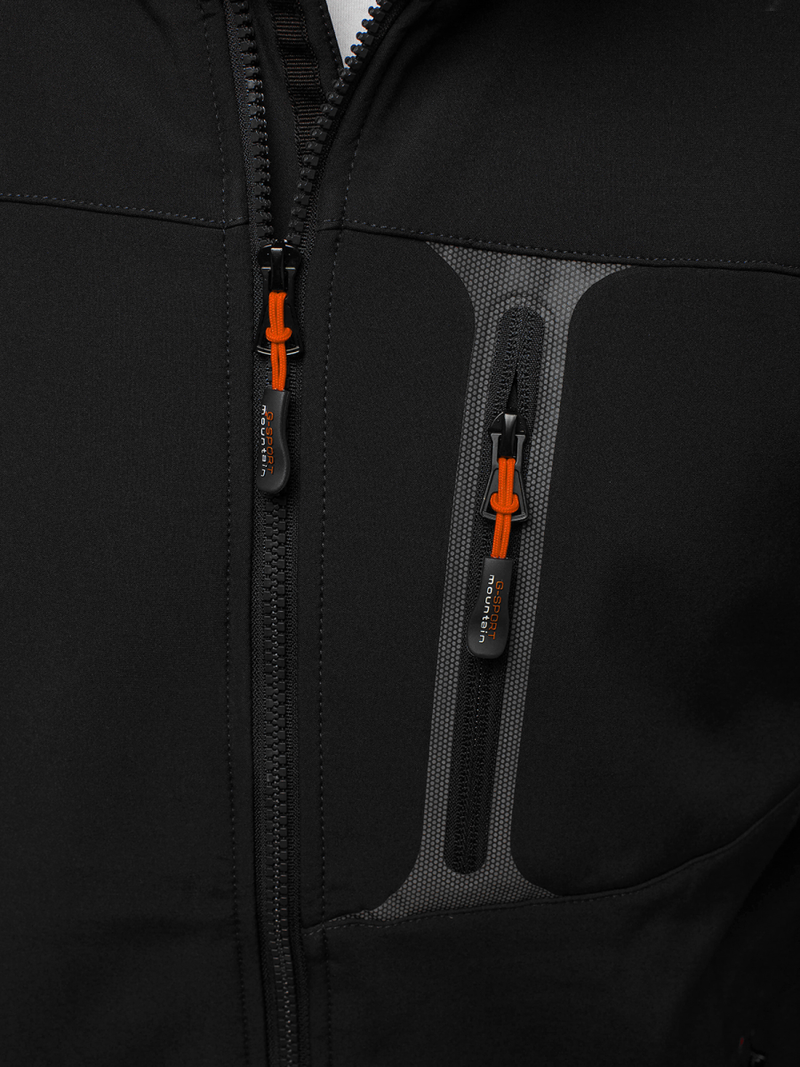Moška softshell jakna črno-oranžna OZONEE GE/12262