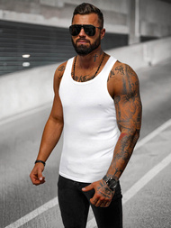 Moška majica brez rokavov bela OZONEE JS/NB001