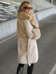 Ženski plašč ecru OZONEE JS/61M8509/280