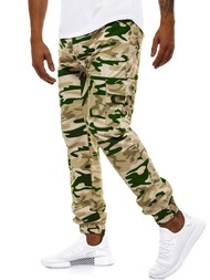 Moške hlače jogger bež OZONEE A/404