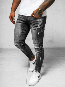 Moške kavbojke jogger črne OZONEE NB/MP007NZ