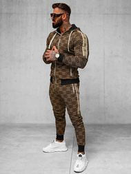 Moška trenirka temno-bež OZONEE O/FF5053AB