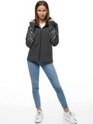 Ženska softshell jakna s kapuco grafitna OZONEE JS/KSW6002
