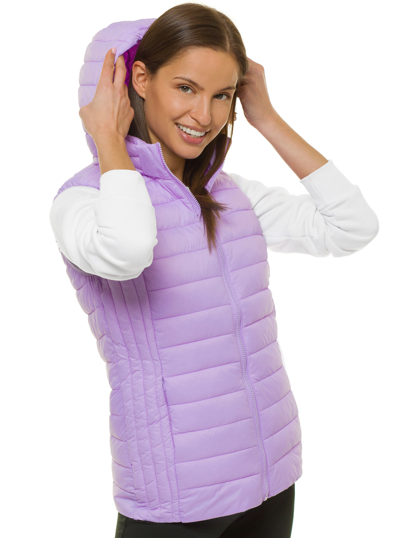 Ženski brezrokavnik s kapuco svetlovijolična OZONEE JS/M23039/37