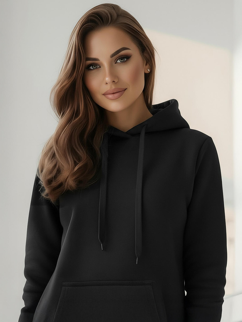 Ženska jopica s kapuco črna OZONEE JS/YS10003/3Z