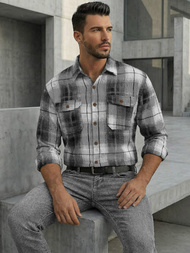 Moška srajca črno-bela OZONEE NB/MC728N/4Z