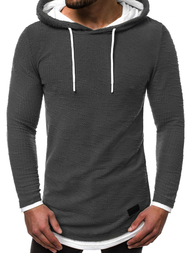 Moška jopa s kapuco grafitna  OZONEE O/1252