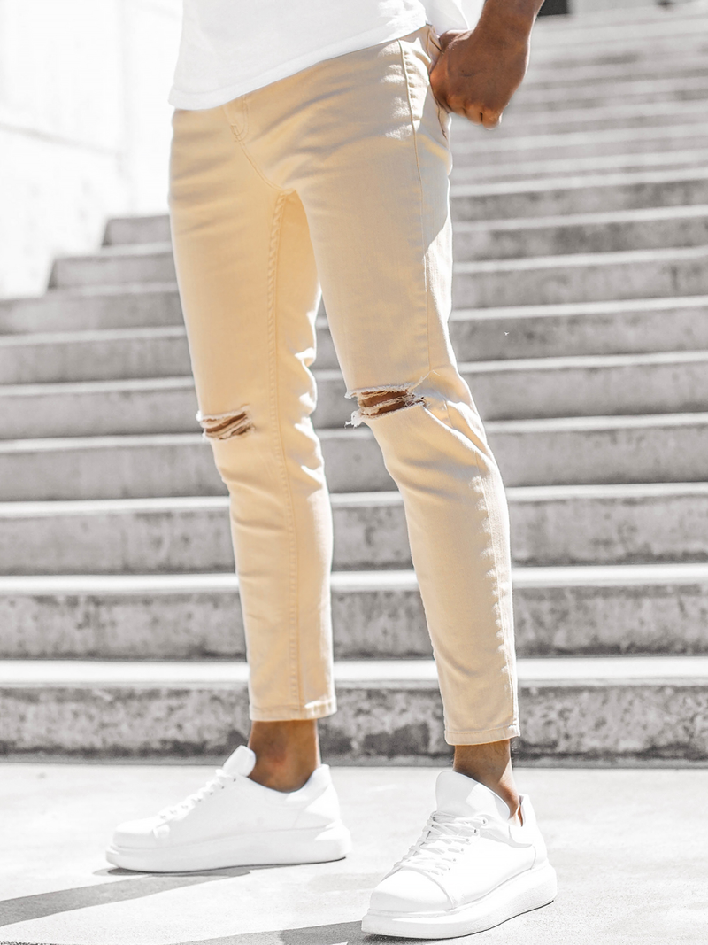 Moške kavbojke jogger bež OZONEE DP/596