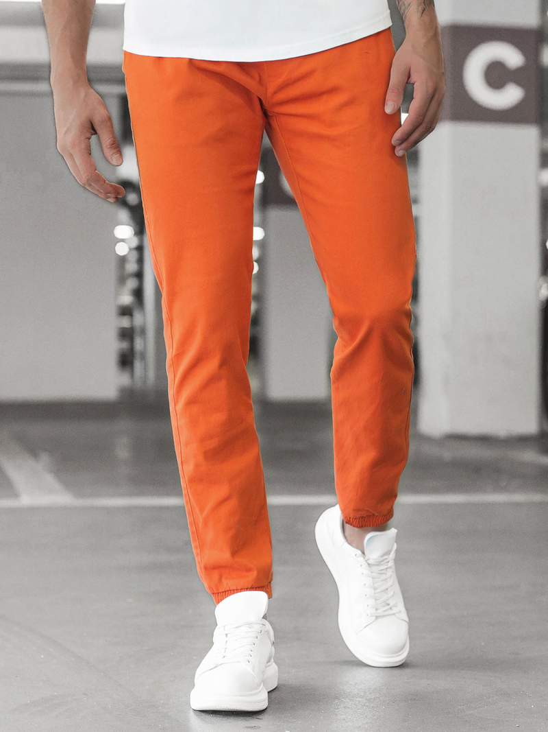Moške hlače chino jogger oranžne OZONEE JB/JP1145/4