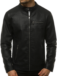 Moška usnjena jakna črna OZONEE JB/JP1152
