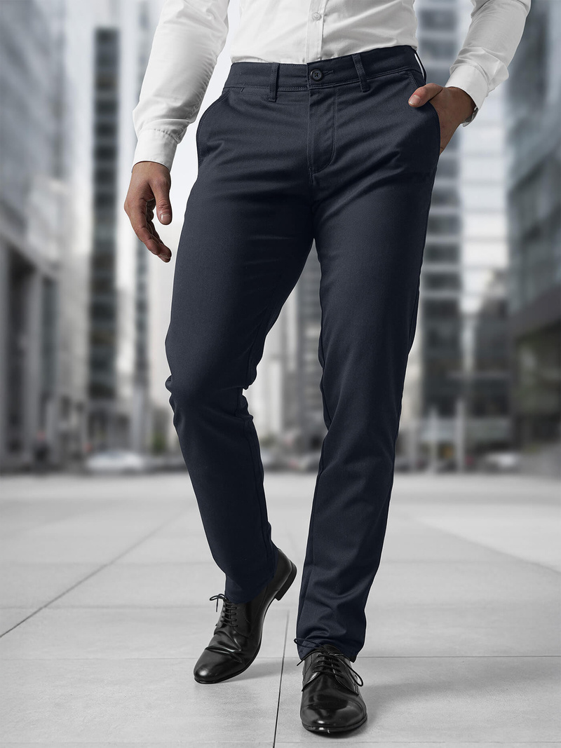 Moške hlače chino mornarsko modre OZONEE V/5100