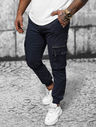 Moške Hlače Chino Jogger Mornarsko Modre OZONEE NB/MP0201BS