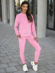 Ženski trenirka iz velurja praškasto roza OZONEE O/8C1173/38