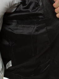 Moška usnjena jakna črno-rdeča OZONEE YD/BF59359