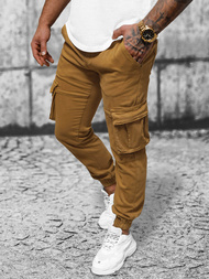 Moške hlače chino jogger temno camel OZONEE NB/MP0105KSZ