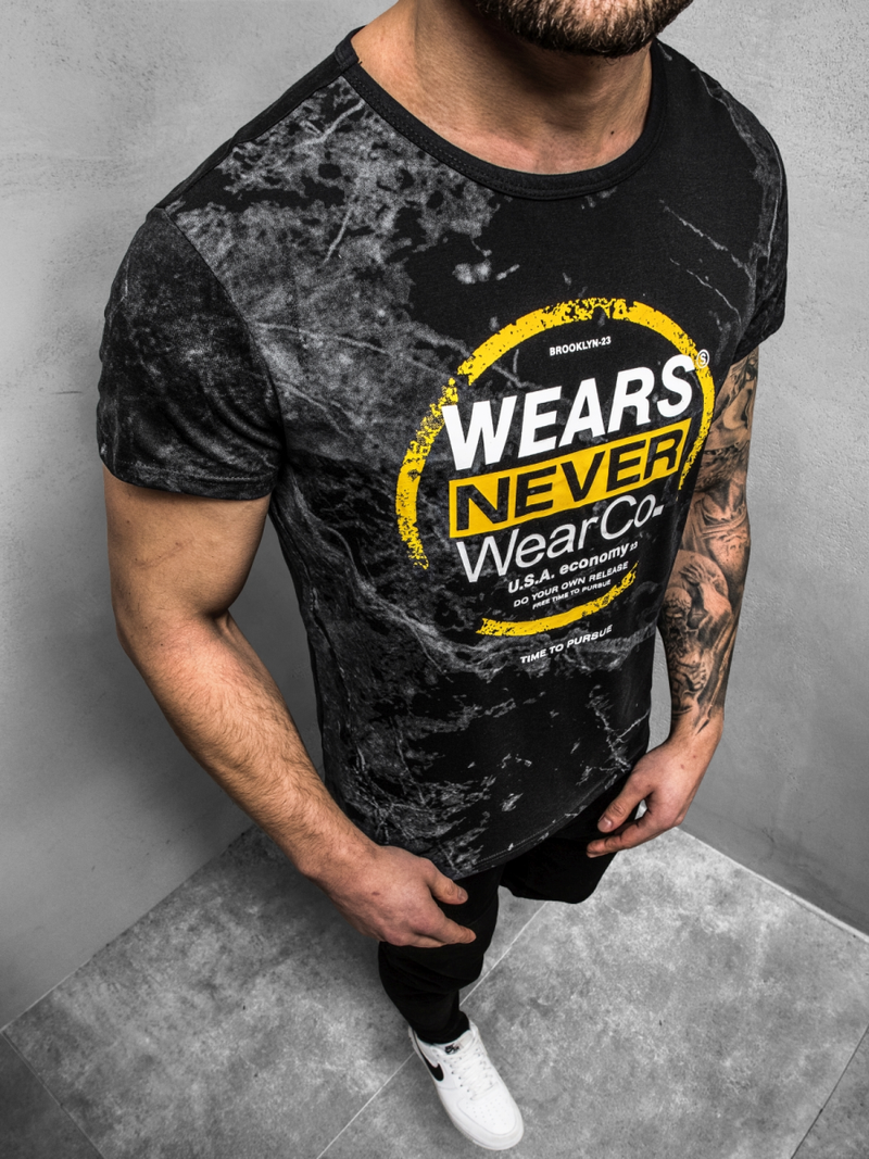 Moška majica črna OZONEE JS/SS10925Z