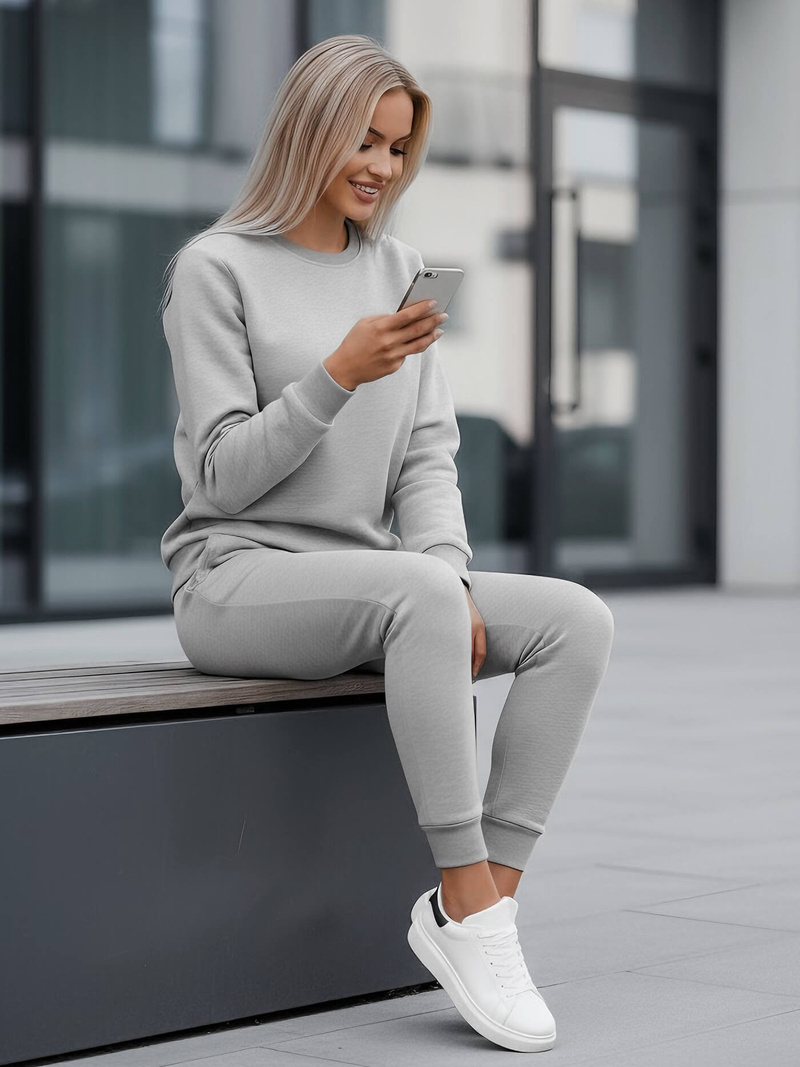 Ženski dvodelni komplet trenirka siva OZONEE JS/CKW01