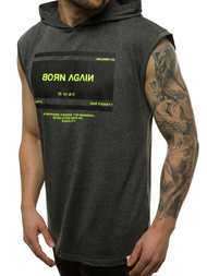 Moška majica brez rokavov grafitna OZONEE MACH/M1152