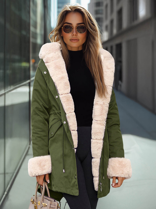 Ženska zimska jakna zelena OZONEE JS/M763/136Z