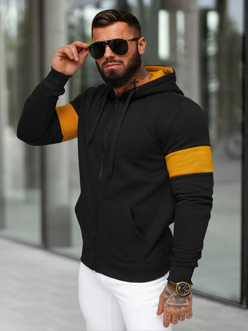 Moška jopa s kapuco črna OZONEE JS/8B1329/3