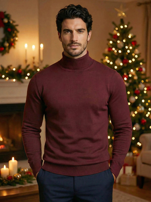 Moški pulover bordo OZONEE V/V24504Z