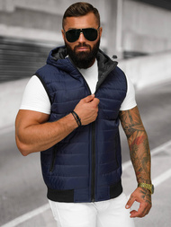 Moški brezrokavnik s kapuco mornarsko modri OZONEE JS/MY88Z