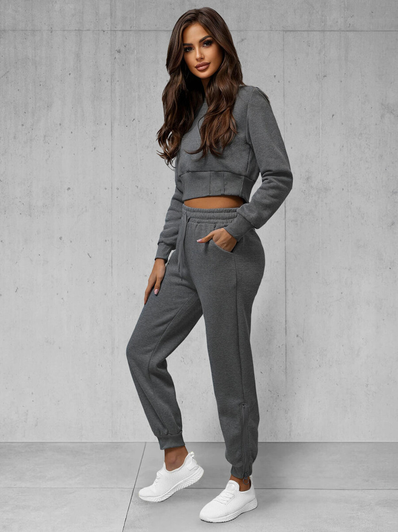 Ženski dvodelni komplet trenirka grafitni OZONEE JS/8C78/5Z