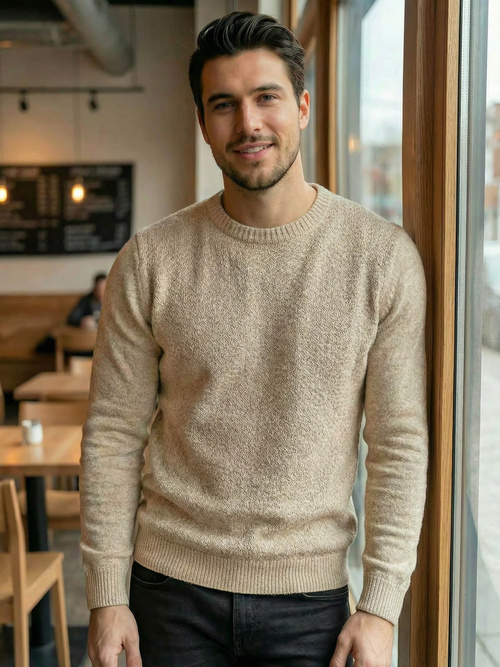 Moški puli bež OZONEE JS/59B3607/155