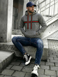 Moška jopa s kapuco grafitna OZONEE JS/8B1735/5Z