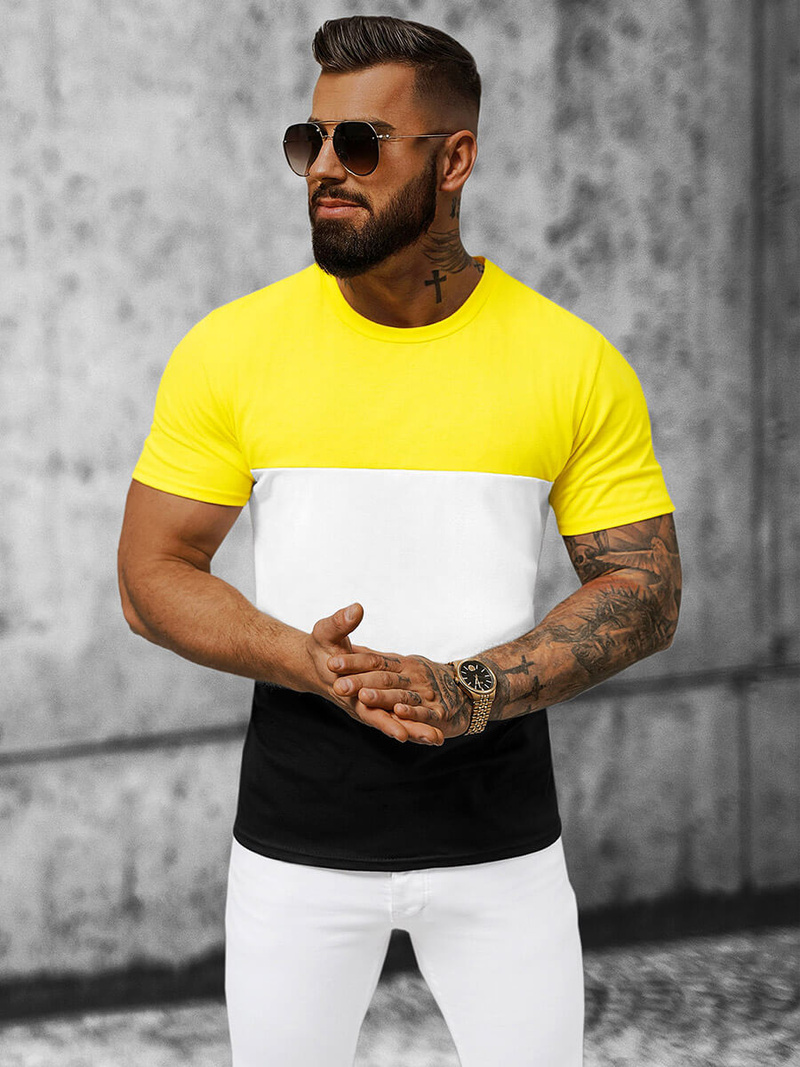 Moška navadna majica rumen OZONEE JS/8T90/1Z