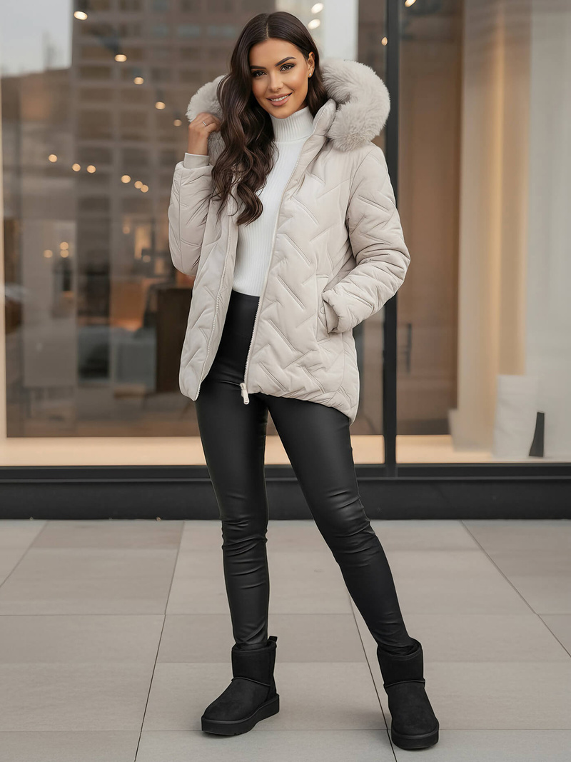 Ženska jakna svetlo-siva OZONEE JS/16M9296/280Z