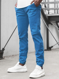 Moške hlače chino jogger svetlo-modre OZONEE JB/JP1145/2