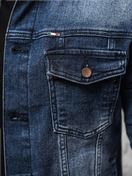 Moška jeans jakna šerpa temno-modra OZONEE NB/MJ523BS