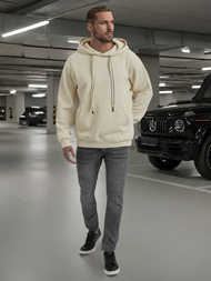 Moška jopa s kapuco ecru OZONEE O/G3065