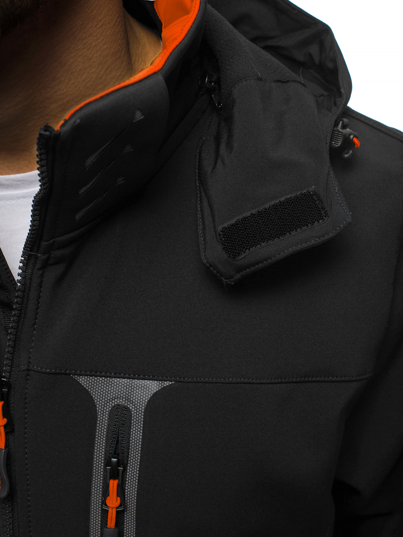 Moška softshell jakna črno-oranžna OZONEE GE/12262