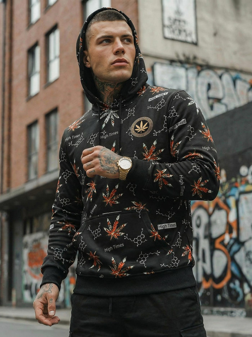 Moška jopa s kapuco črna OZONEE O/B266Z