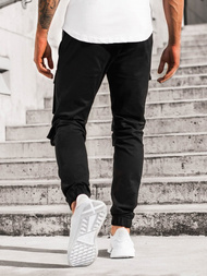 Moške hlače chino jogger črne OZONEE G/2787