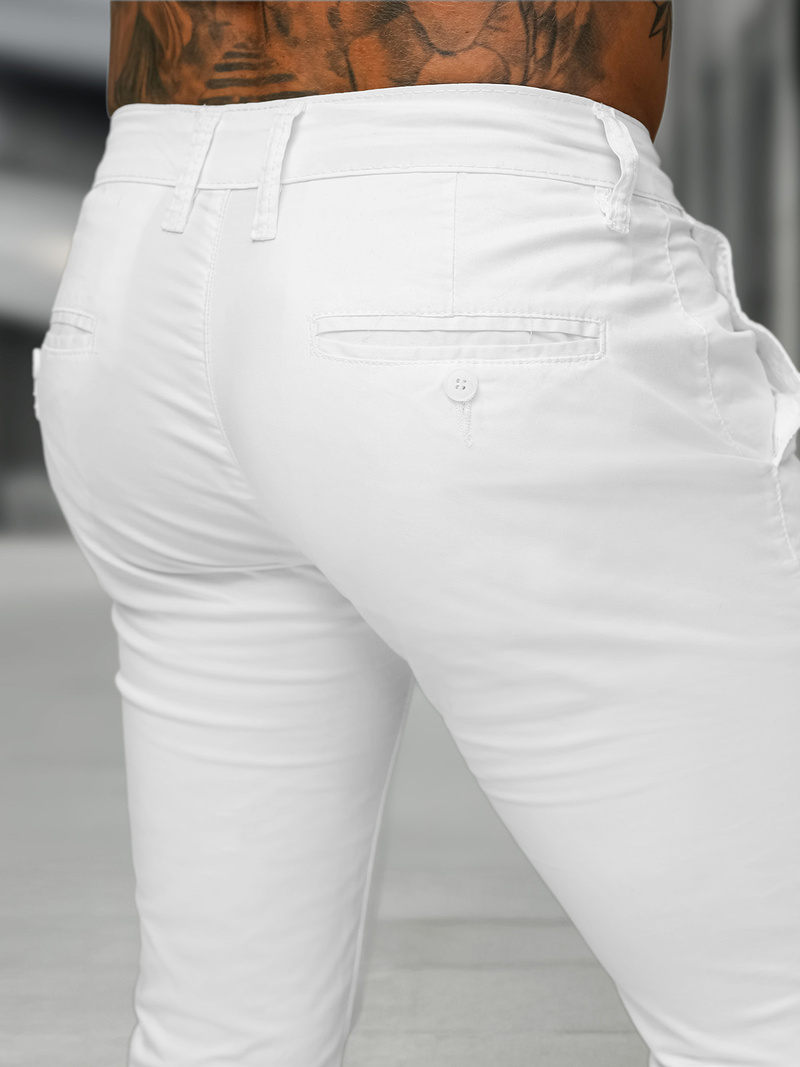 Moške Hlače Bele OZONEE BL/SK222/2