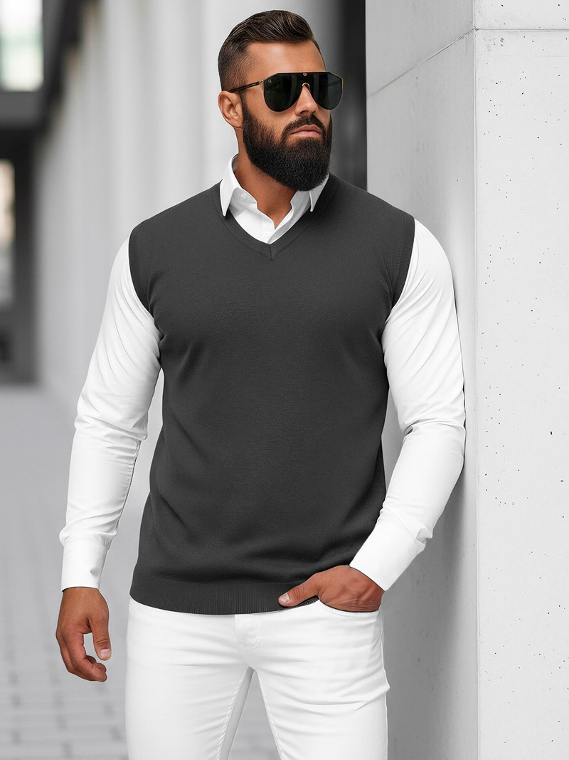 Moški pulover grafitne OZONEE NB/MM6005/3Z